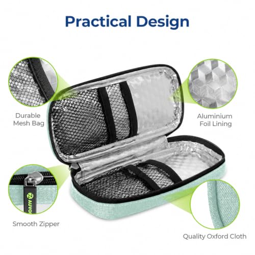 Image of AUVON Lightweight Insulin Cooler Travel Case, 3-Layer Thickened Insulation