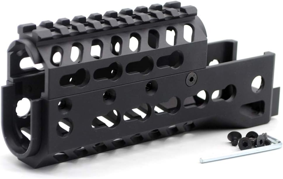 TRIROCK 6.5 inch Black Two-pieces design drop-in style Universal AK Keymod Handguard fits both RU & US AK47