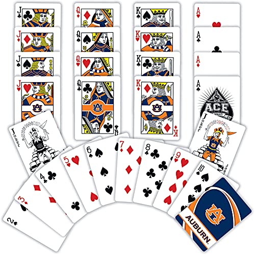 Image of Masterpieces NCAA Auburn Tigers, Playing Cards - Premium Quality, Educational, and Fun Activity for Kids and Families - Great Gift Idea for Holidays, Birthdays, and Everyday Playtime