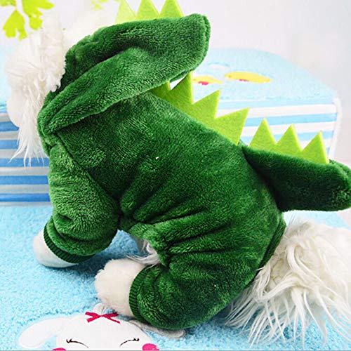 Pet Dog Dinosaur Transfiguration Coat , Alalaso Dog Cat Cosplay Clothes Cute Flannel Dress (Green,S) #TOP1