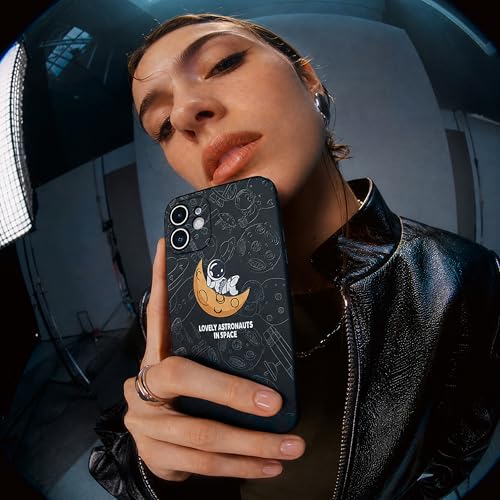 Image of Cosmic Silicone Astronaut Case for iPhone 11, Cute Soft Touch Designer Protective Cover, AstroShield Shockproof Defense with Matte Anti-Slip Grip | Lunar Eclipse