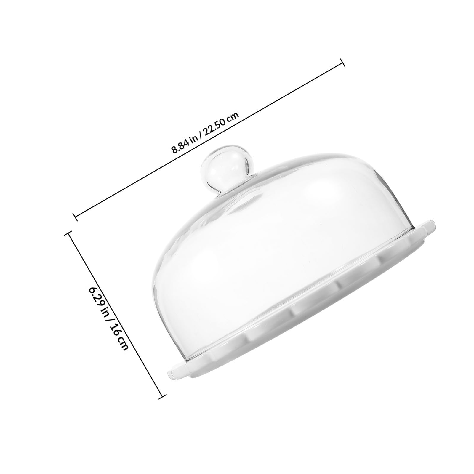 Adorainbow Support à Gâteaux en Céramique avec Dôme en Verre Transparent, Plateau Rond Délicat pour Présentation Alimentaire Lors D'événements et Mariages