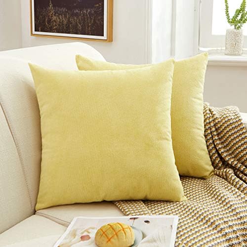 MERNETTE New Year/Christmas Decorations Thick Chenille Decorative Square Throw Pillow Cover Cushion Covers Pillowcase, Home Decor for Party/Xmas 20x20 Inch/50x50 cm, Burgundy, Set of 2