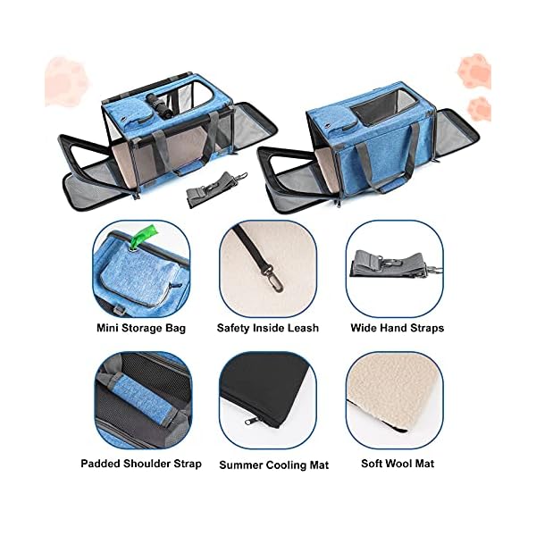GAPZER-Pet-Carrier-for-Large-and-Medium-Cats-Soft-Sided-Pet-Carrier-for-Big-Medium-Cats-and-Puppy-Dog-Carriers-Cat-CarriersPet-Privacy-Protection-Travel-Carrier Soft Sided Pet Carrier for Big Puppy