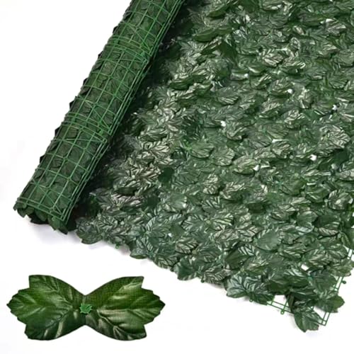 Rollo de valla de hiedra de privacidad, panel de pared con protección UV, para interiores y exteriores, para jardín, balcón, patio, decoración de paisajismo, 100 x 300 cm