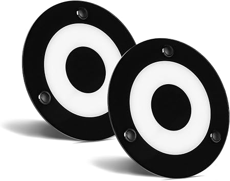 acegoo 12V LED Ceiling Dome Light, RV Acrylic Disk Light for RV Boat Motorhome Travel Trailer, 4-3/4 Inch Surface Mount Black Finish 3000K Warm White