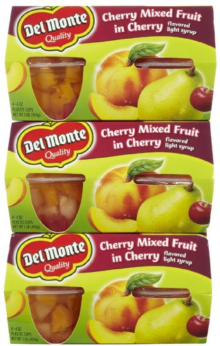 Del Monte Cherry Mixed Fruit In Light Syrup 4 - 4 Oz Cups (Pack Of 6) #TOP16