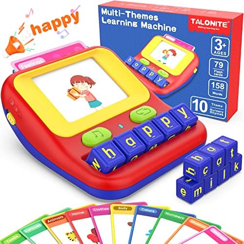 TALONITE Learning Educational Toys for 2 3 4 5 6 7 8 Year Old Boys Girls, Talking Flash Cards with 158 Sight Words, Matching Letter Game, Autism Sensory Toys, Speech Therapy Toys and Materials