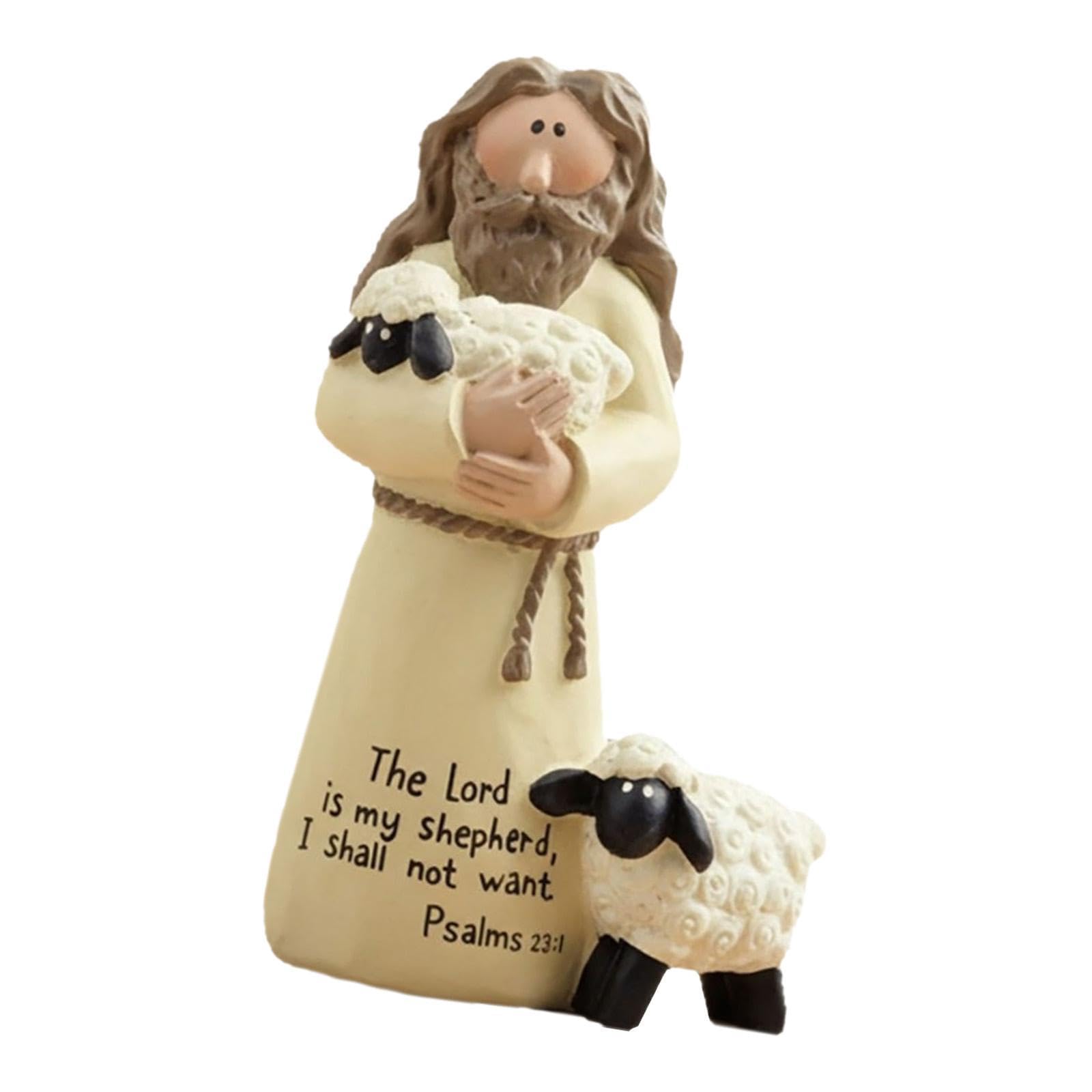 LOVIVER Good Statue,Art Sculpture Figure Collectible Religious Gift Catholic Jesus Figurine for Fireplace Office Bookshelf