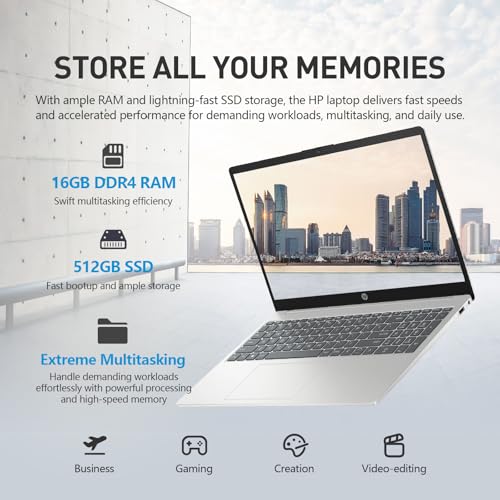 Image of HP 15.6 Laptop Touchscreen Computer, Intel 10-Core i5, Touch Screen Laptop 15 Inch, 16GB RAM 512GB SSD, Windows 11 Pro, 10-Key Number Pad, Killer Wi-Fi 6E