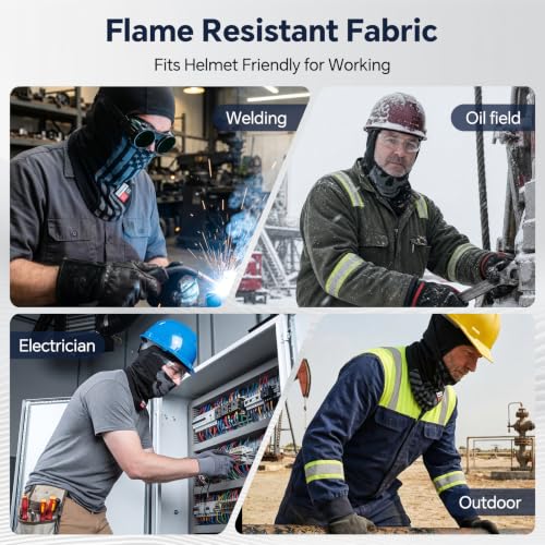 Image of Fullsheild FR Balaclava CAT2 7oz Flame-Retardant Cotton Face Mask, NFPA2112 | Arc Rated Covering Hood for Welding, Protective Helmet Liner for Men Women, UV Face Mask Windproof, Lightweight & Breathable