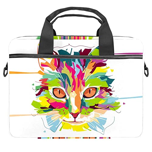 Sac bandoulière ordinateur portable 13 13.3 14.5 motif chat coloré