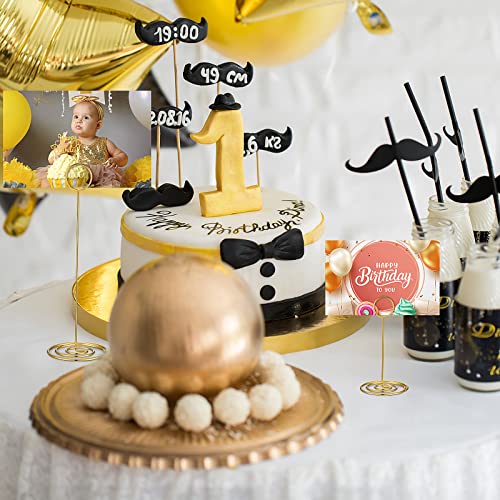 Teling 36 Pieces Table Number Holders 3 Size Place Card Holder Name Numbers Menu Memo Note Card Picture Photo Clip Stand Table Sign for Wedding Anniversary Party Display(Gold) - Thumbnail 5