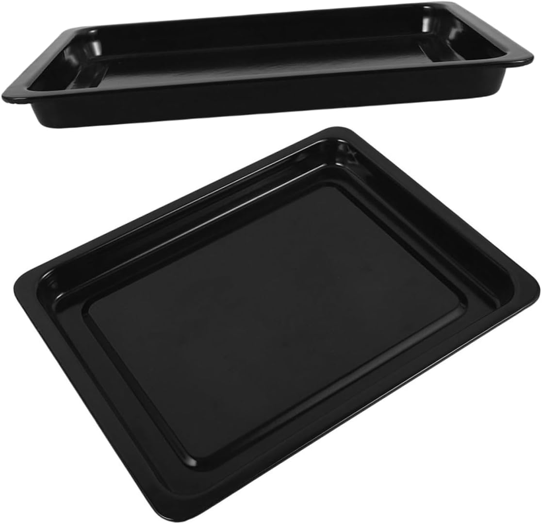 Mobestech 2pcs Black Enamel Baking Trays Baking Pans for Commercial Bakeries and Home Kitchens Non-stick Roasting Pan Efficient Cooking