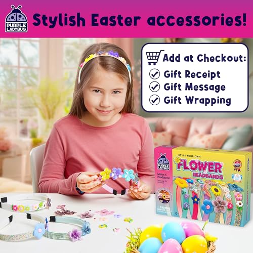 PURPLE LADYBUG DIY Headbands for Girls - Headband Making Kit, Decorative Craft Activity Set, Gift for Ages 6-9 Years Old, Christmas Gifts for Girls - Image 3