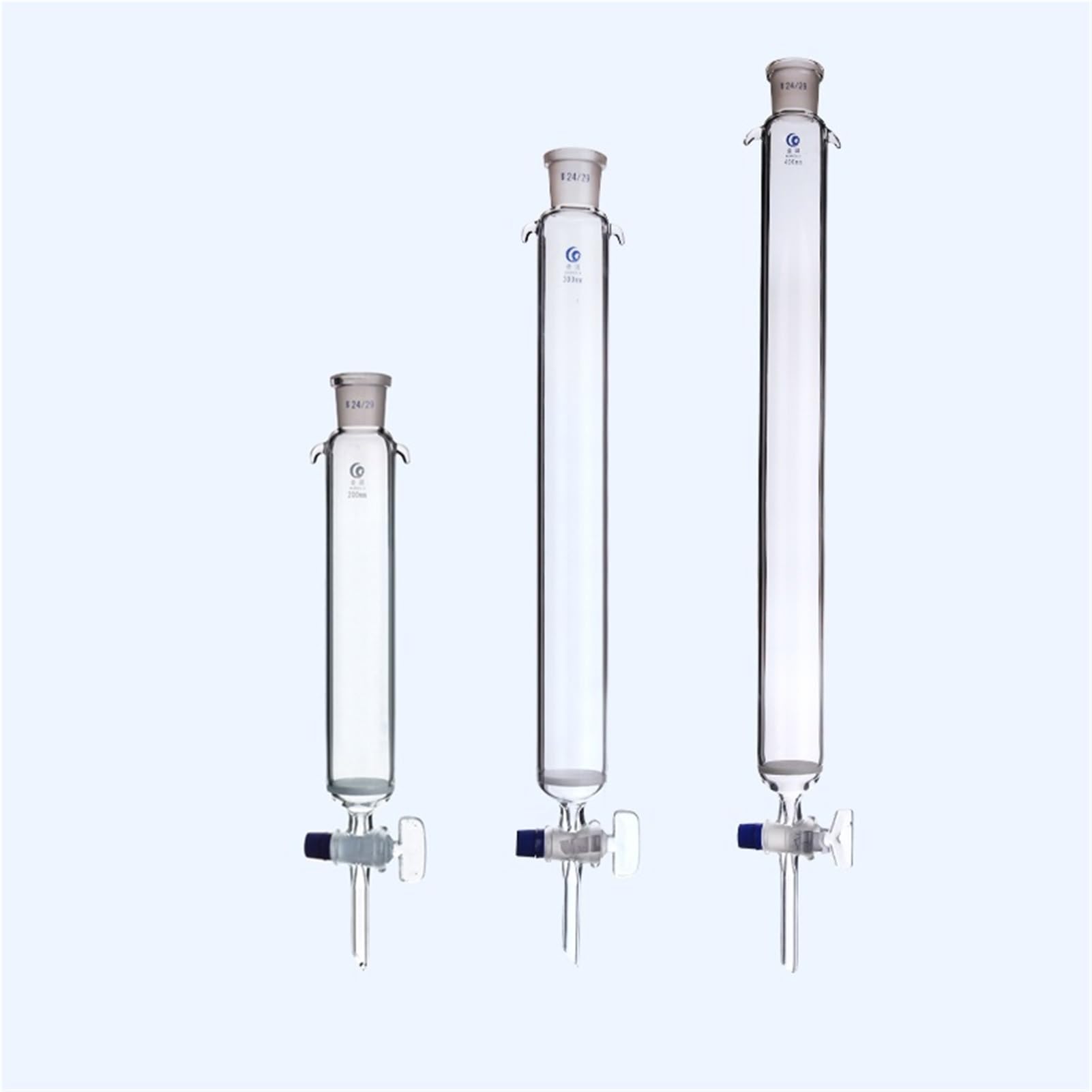 Colonne de chromatographie en verre 16x200mm calibre 24# avec piston standard