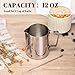 Amrules Milk Frothing Pitcher, 12oz Milk Frother Cup with Clear Scale, 304 Stainless Steel Cappuccino Espresso Machine Accessories for Barista Coffee Bar with Latte Art Pen, Silver