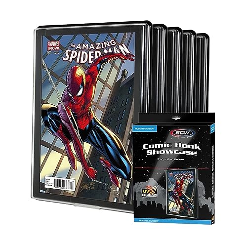 BCW Comic Book Frame with UV Protection | Modern/Current Age | Comic Book Display Frame | Comic Book Showcase Display Case | Comic Book Holder Picture Frame (Current 5 Pack)