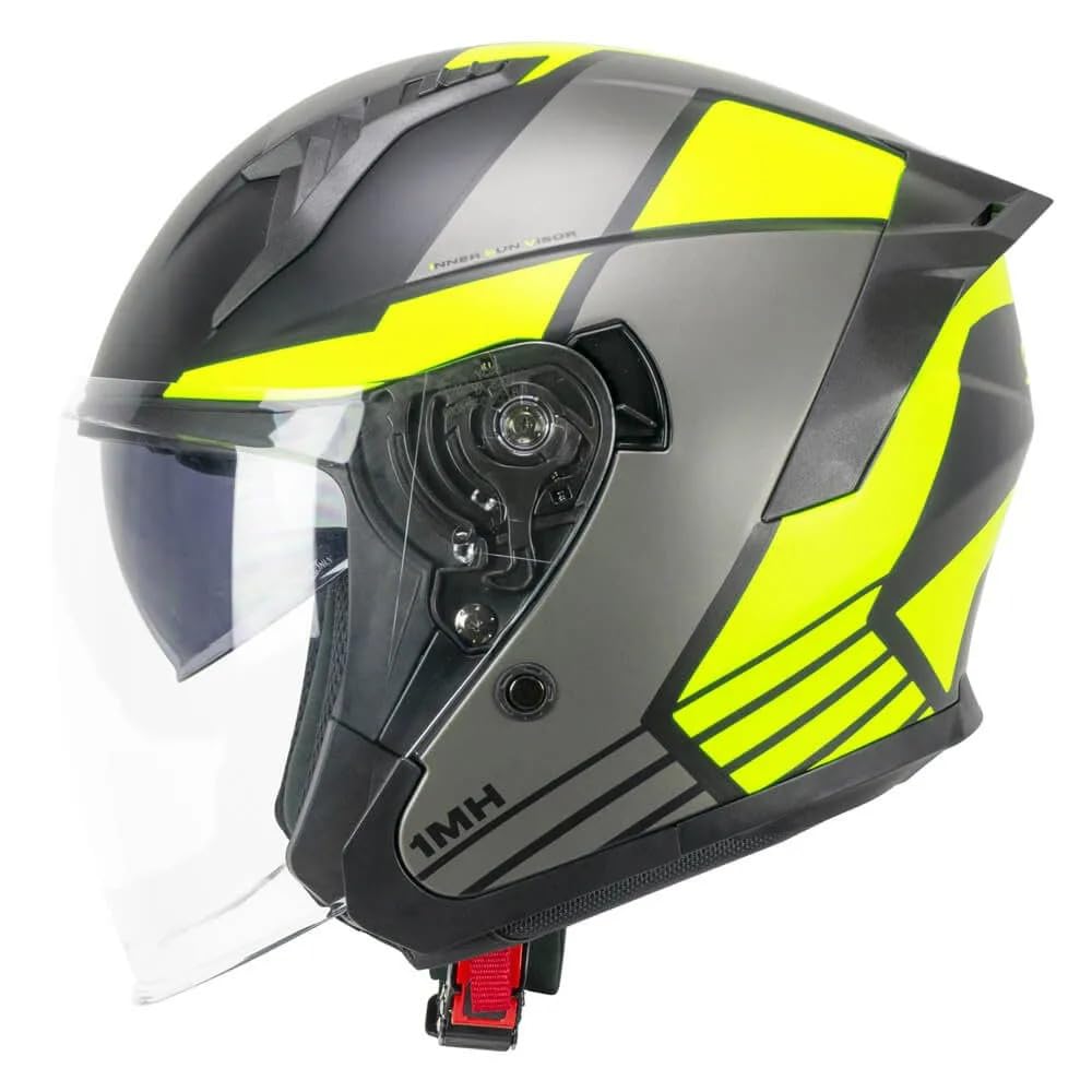 Ska-P Casco Moto Abierto MHG Jedi SportNegro Amarillo Fluorescente Mate, L (59-60 cm) cgm