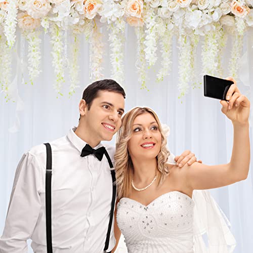 Leegleri White Sheer Backdrop Curtains Tulle Backdrop Curtain For Parties Wedding Baby Shower Bridal Shower Birthday Party Photo Booth Backdrop Background Drapes Decorations 10 Ft X 7 Ft thumb #3
