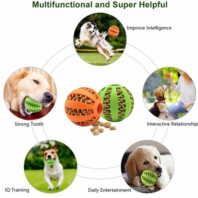 Jouet pour Chien en Caoutchouc Naturel,Dog Ball Toy - Balle Jouet a Mâcher Naturel Nettoyer Les Dents Non Toxique Résistant Aux Morsures, Interactif d'entraînement IQ pour Petit Moyen Grand Chien - Image 7