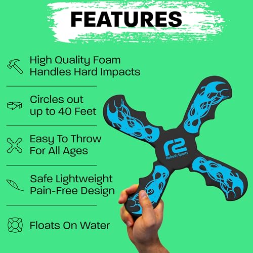 Image of Outside Toys Boomerang - Best Toy Gifts for 6+ Year Old Boys & Girls - Soft Kid Toys for Boys & Girls to Play Indoors or Outdoors - Gift for Kids 6 7 8 9 10 11 12 & Up Year Old Birthday Presents 8-12