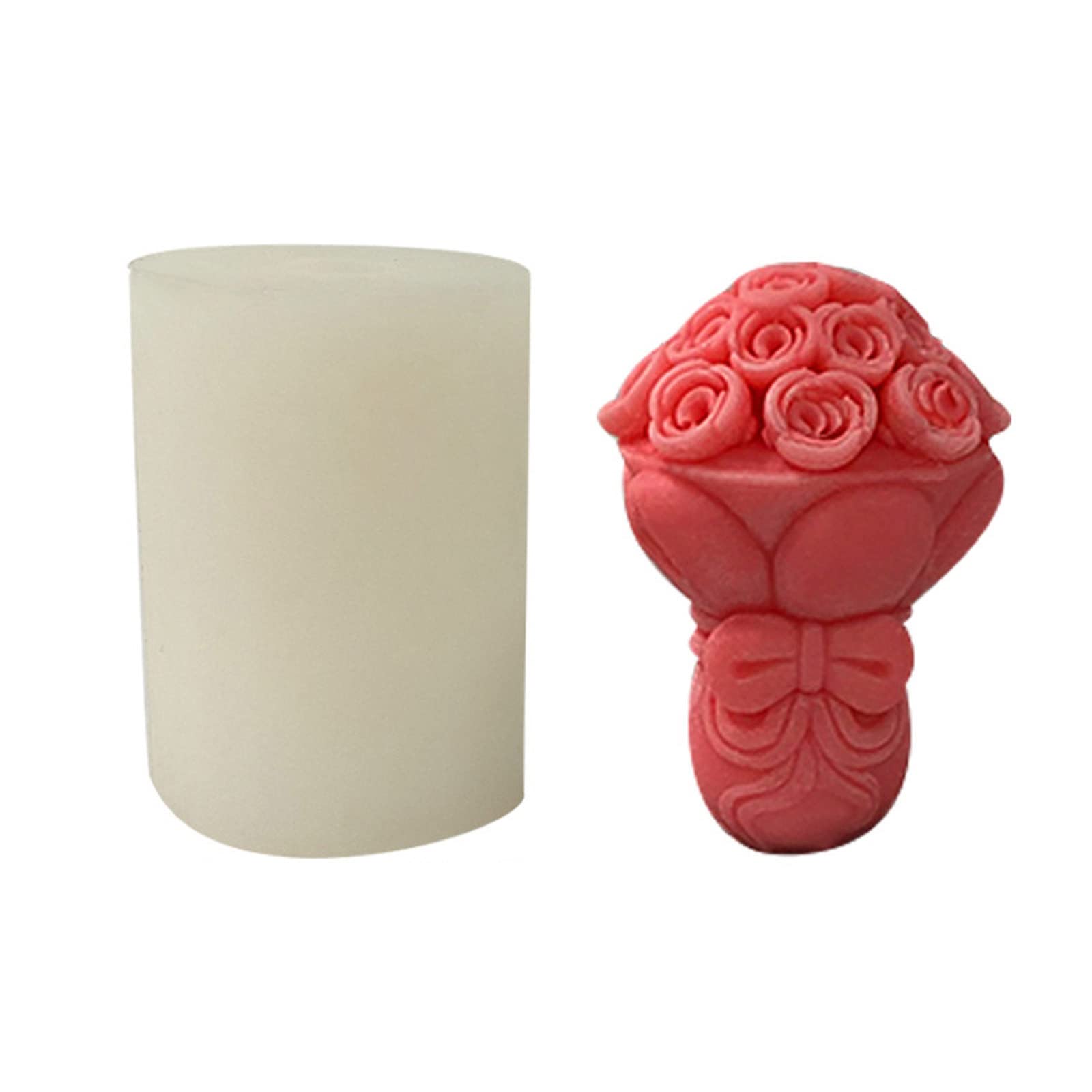 Tsophreniq 3D Rose Flower Shape Silicone Mold Fondant Cake Decorating Baking Tool Soap Resin Plaster Molds Rose Mold Large