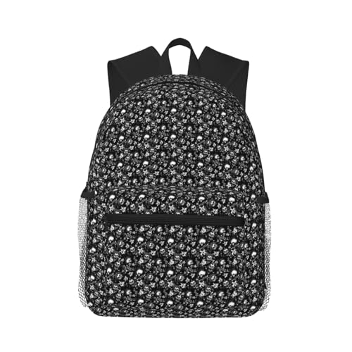 Sac à dos motif tête de mort blanc soulageant les épaules grâce à sa forme