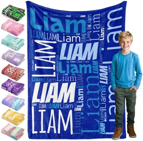 Bemaystar Personalized Name Blanket for Newborn Baby, Custom Name...