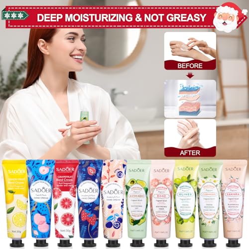 Mini Handcreme Set,15 Stück Geschenk für sie Valentinstag,Handpflege für Sehr Trockene Rissige Hände Reisegröße Feuchtigkeitscreme klein Pflegecreme Geschenkset für Frauen Männer Geburtstag – Bild 6