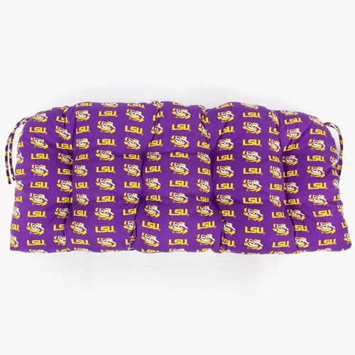 Image of College Covers Everything Comfy LSU Tigers Indoor Outdoor Settee Loveseat Bench Cushions