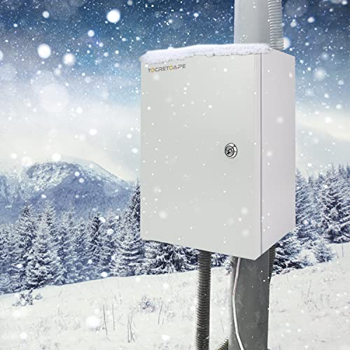 Tocretoare Outdoor Electrical Box, Steel Junction Box 16 X 12 X 8'', Nema 4X Electrical Enclosure Box Ip66 Waterproof & Dustproof, Universal Electrical Project Box With Lock & Mounting Plate #TOP4