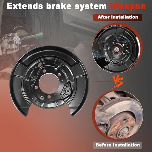 HEROFFIX 924-373 Rear Left Right Brake Dust Shield for Toyota Highlander 2004-2007 for Lexus RX400h RX330 RX350 Disc Brake Backing Plate Splash Brake Dust Covers 4650448020/4650348020 - 4