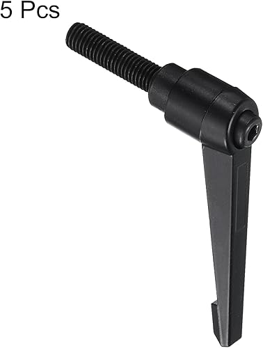 Miniatura 58 de uxcell 5 piezas de manija de palanca de sujeción ajustable M8 x 0.630 in óxido negro métrico acero al carbono macho roscado perillas de mano