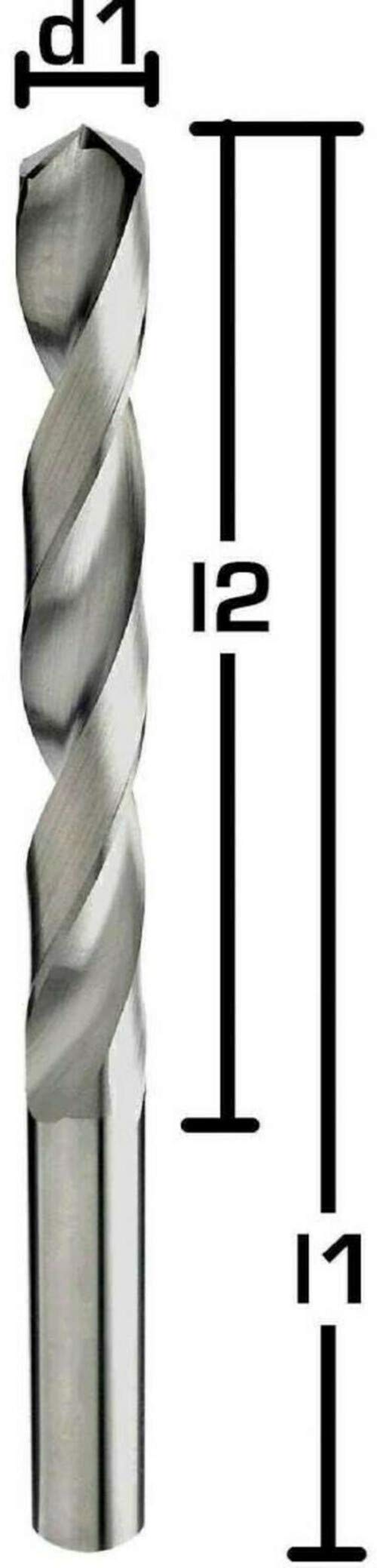 Broca VHM, broca helicoidal, broca de metal duro, broca DIN con ángulo de punta de 118° y eje HA (9,5 mm/DIN338)