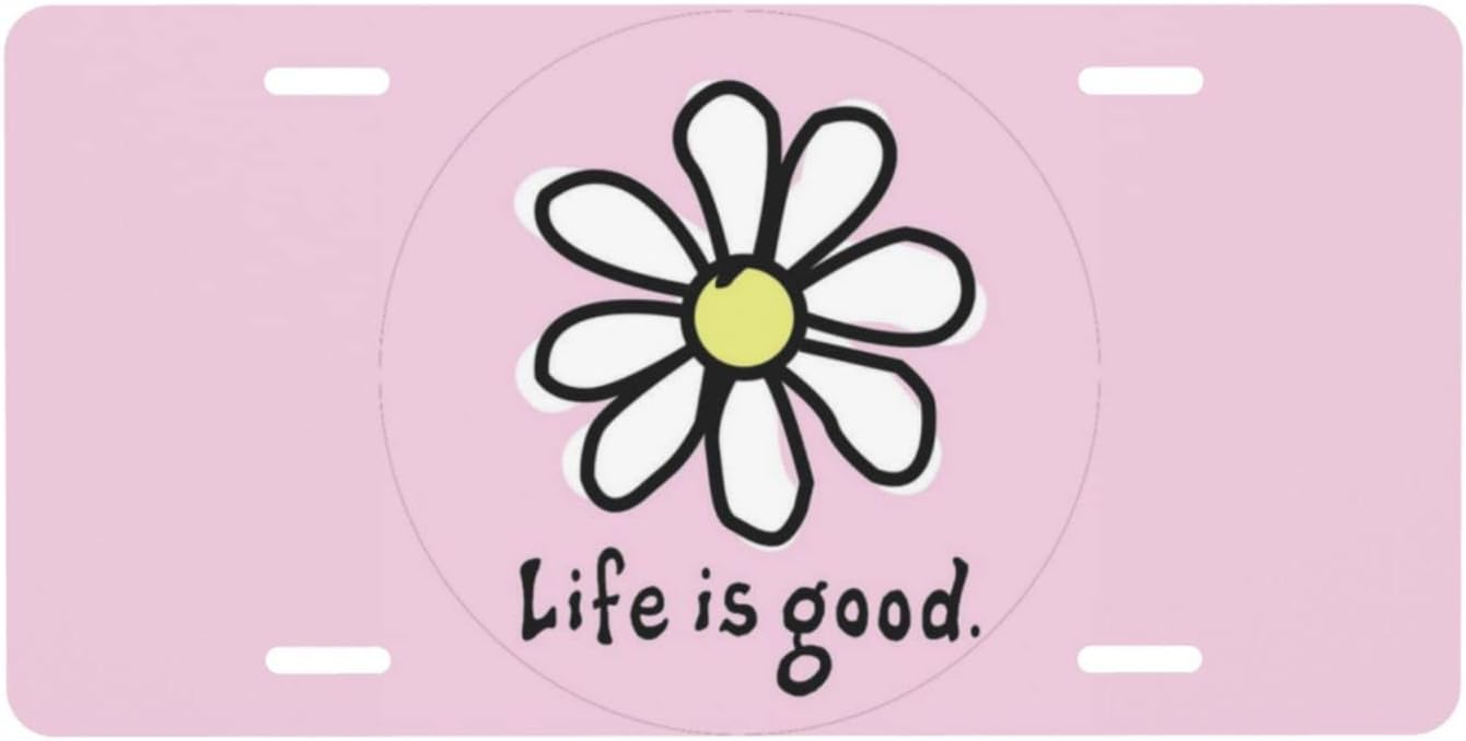 Life is Good License Plate Decor Aluminum Novelty Car Front License Plate 6x12 Inch Vanity License Plates Cars Auto Tag Gift for Family Friends
