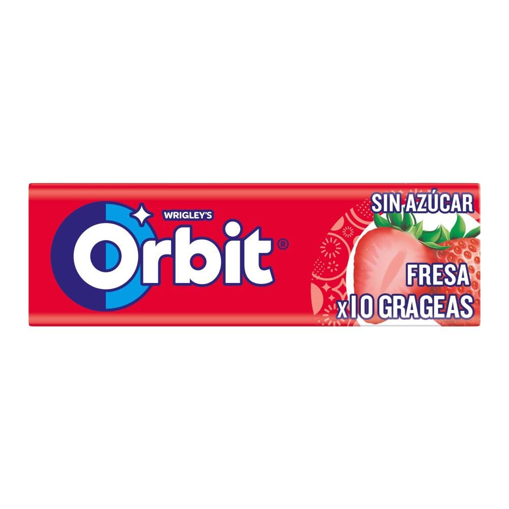 Orbit Chicles Sin Azúcar Sabor Fresa, Afrutado, Intenso y de Larga Duración en formato Gragea (30 x 10 chicles) & Chicles Sin Azúcar Sabor Menta, Fresco, Intenso y de Larga Duración en formato Gragea