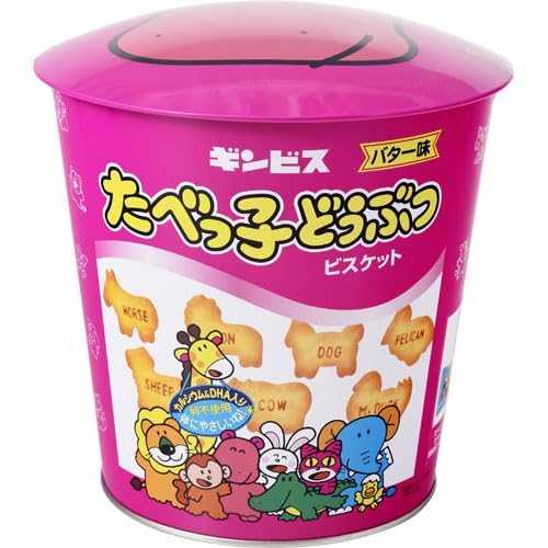 Amazon.co.jp: ギンビス たべっ子どうぶつバラエティバケツ缶 1個入