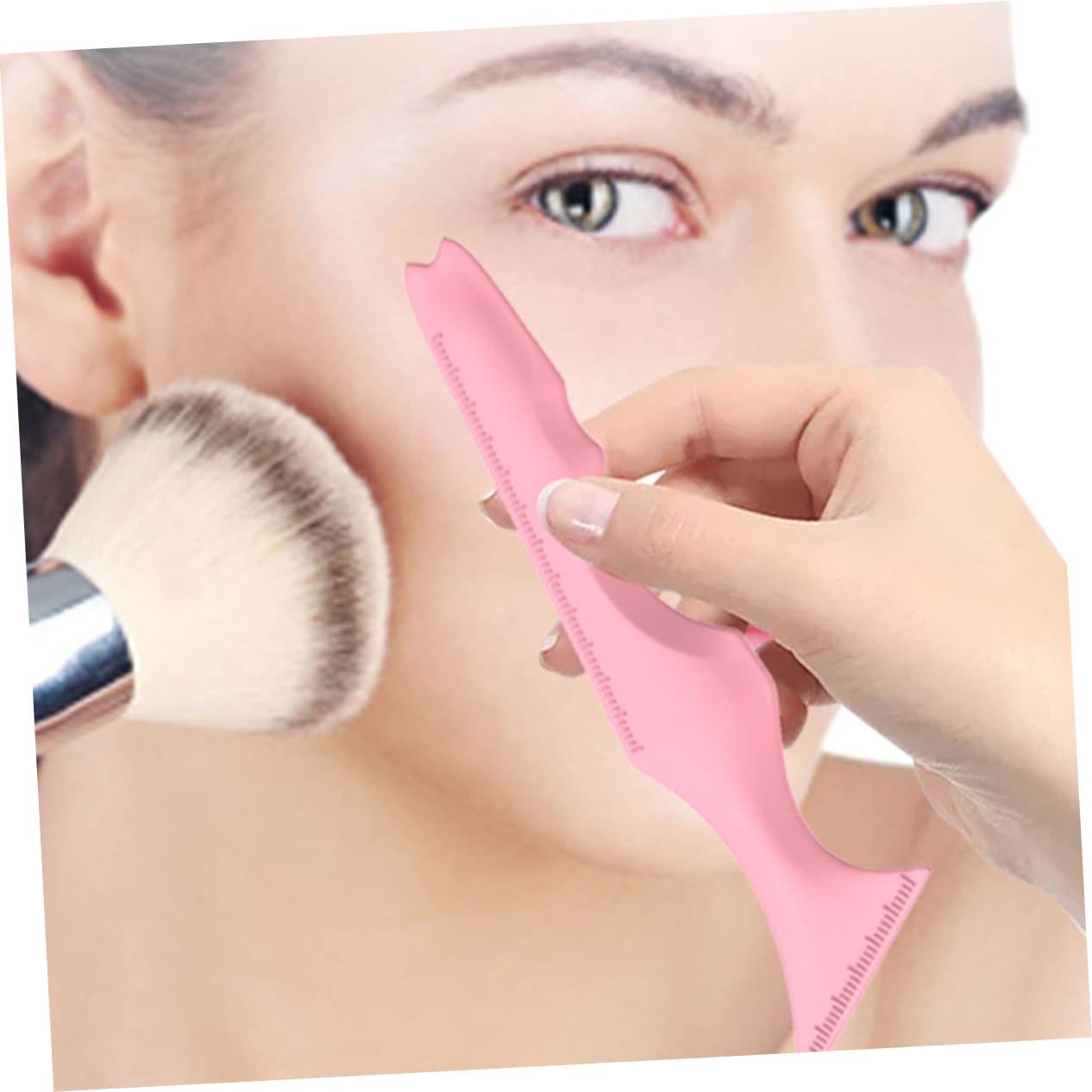 Beavorty 4pcs Silicone Makeup Tool Eyeliner Stencil Silicone Eyebrow Aid Face Mask Applicator