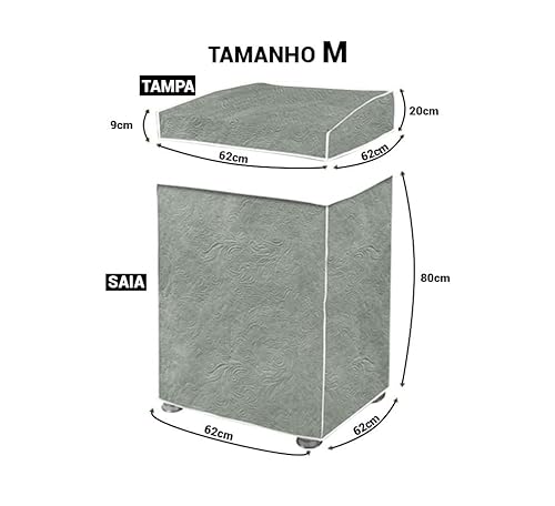 Capa para Máquina de Lavar Flanelada com Viés Vida Pratika Branca M