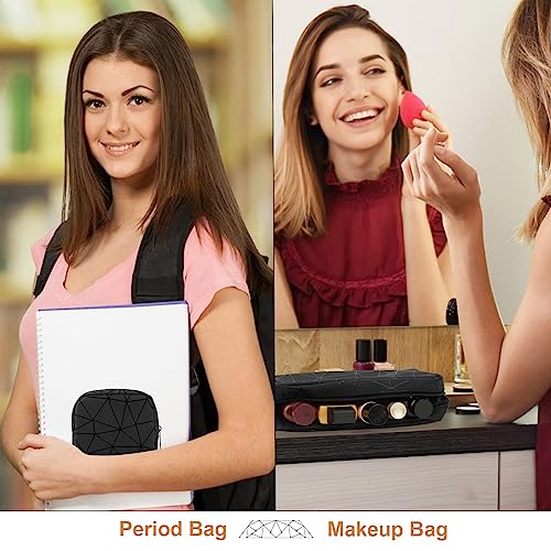 image for Likesing Period Bag for Teen Girls, Leather Sanitary Napkin Storage Ba