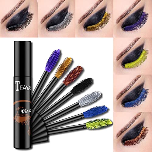 Blue Colored Mascara - Colorful Mascara/Waterproof Long-lasting 4D Silk Fiber Lash Mascara/Smudgeproof Fast Dry Eye Lashes Curling Lengthening Thick Eyelashes for Women and Girls (Blue-06) - Image 8