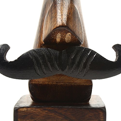 Image of Craftland Handmade Antique Wooden Nose Shaped Spectacle Specs Eyeglass Holder Stand with Moustache (Antique).