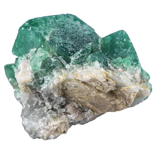 TUMBEELLUWA Natural Green Fluorite Crystal Cluster Geode Druzy Specimen Mineral Raw Stone for Healing, Witchcraft, Home Decor (50g-100g)