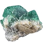 TUMBEELLUWA Natural Green Fluorite Crystal Cluster Geode Druzy Specimen Mineral Raw Stone for Hea...