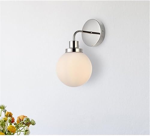 Miniatura 7 de Hanson - Aplique de baño de metal con 1 luz en níquel pulido y esmerilado