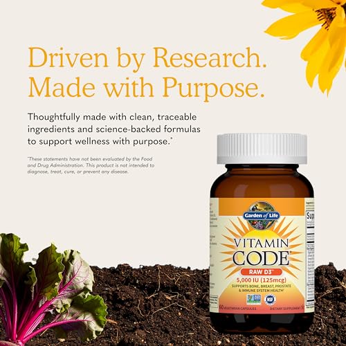 Garden of Life Vitamin Code Raw D3 5000 IU, 60 Vegetarian Capsules - image 6