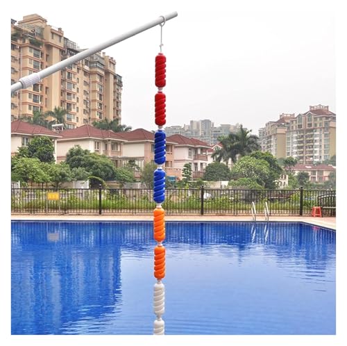 Corde de sécurité pour piscine avec bouées flottantes blanches et bleues