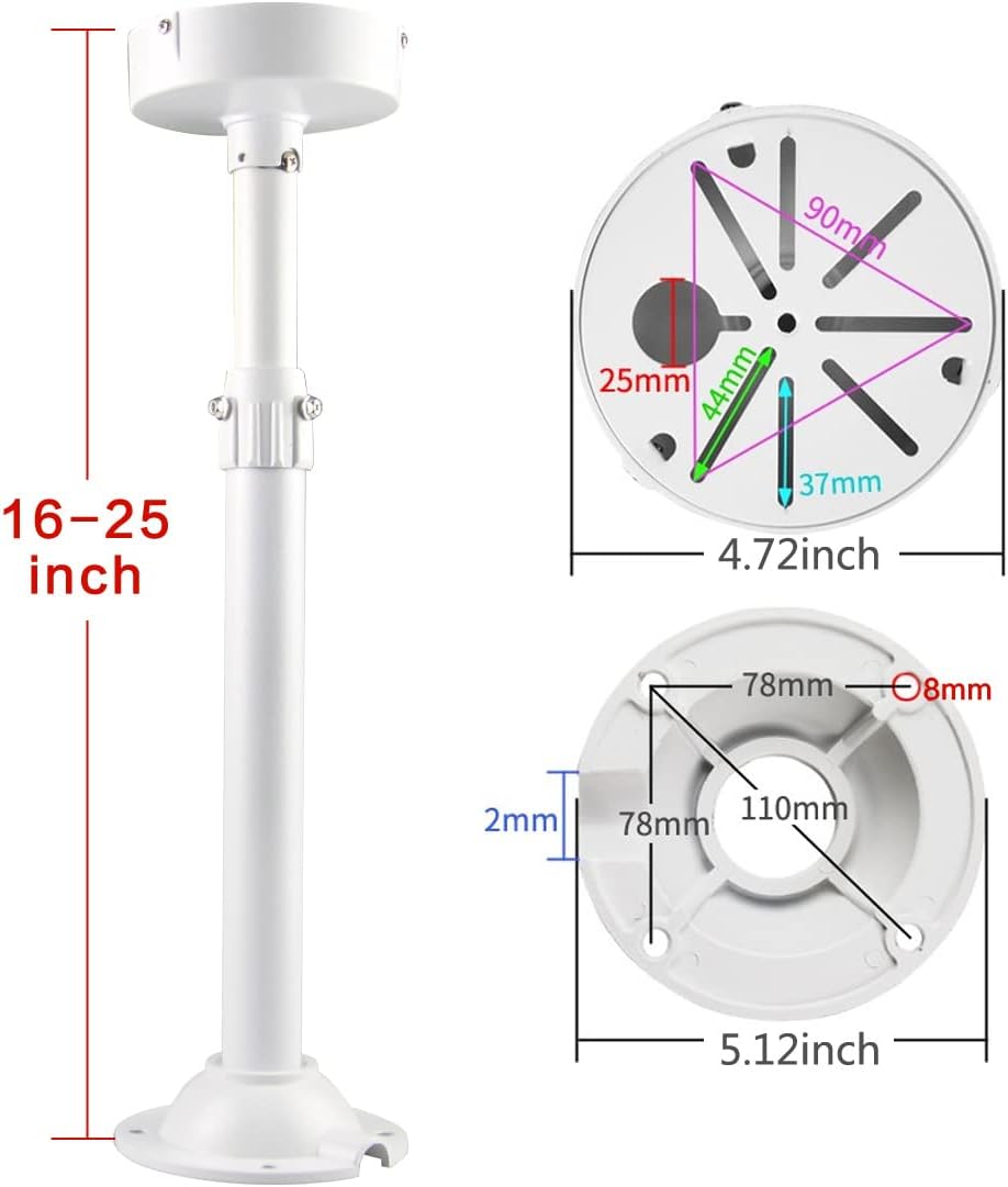 Security Camera Mount Bracket, Dome Camera Mount Universal Camera Wall Mounting Bracket /IP Camera for CCTV Security Camera, I Type (16-25 inch)