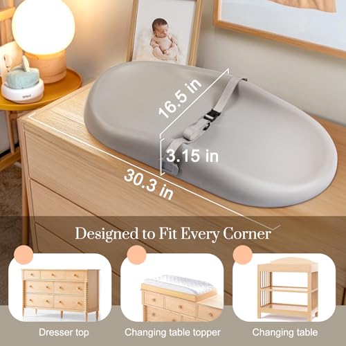 image for Mallify Wipe-Clean Changing Pad, Waterproof & Wipeable, Soft & Non-Sli